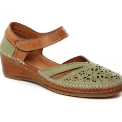 Nu-Pieds Compensés Altex Mirella Kaki Tan