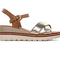 Sandales Compensées Marco Tozzi 28722 Gold Comb
