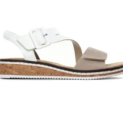Sandales Compensées Rieker V3660-60 Nude Weiss