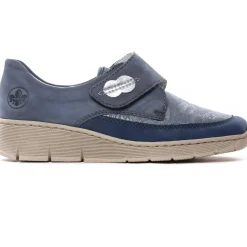 Baskets Compensees Rieker 537Co-15 Jeans Lightblue