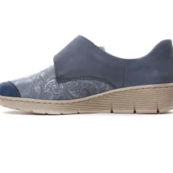 Baskets Compensees Rieker 537Co-15 Jeans Lightblue