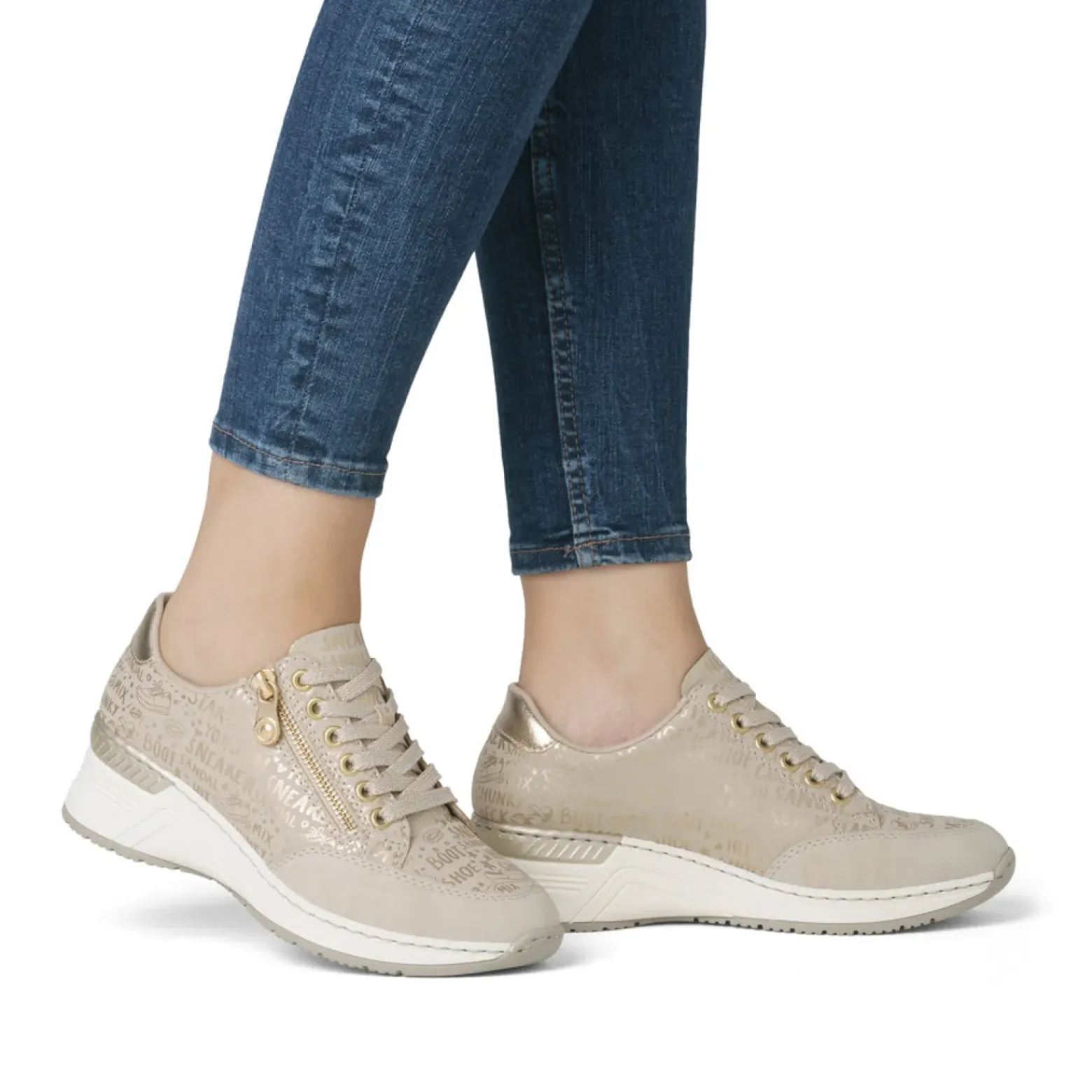 Baskets Compensees Rieker N4316-62 Beige