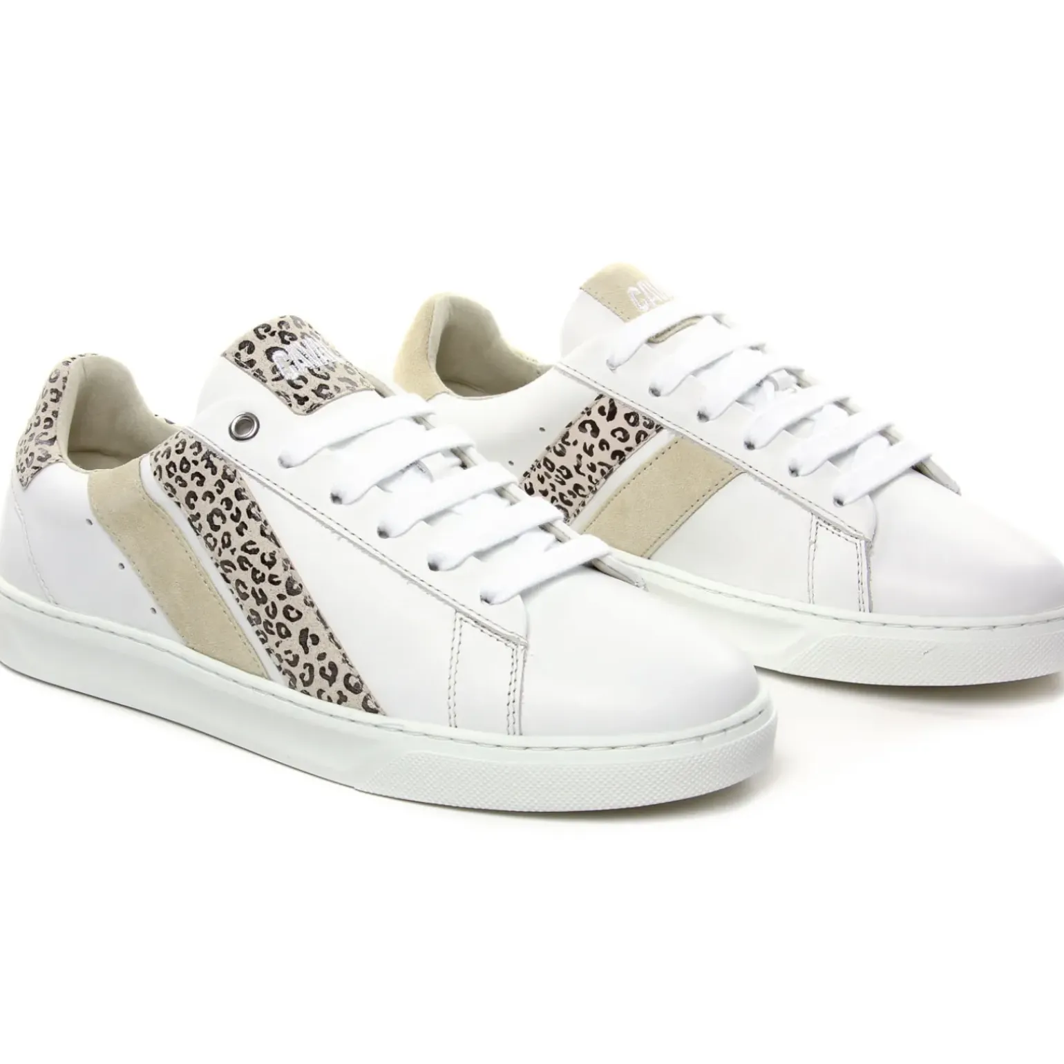 Baskets Mode Caval Bassla F Blanc Leopard