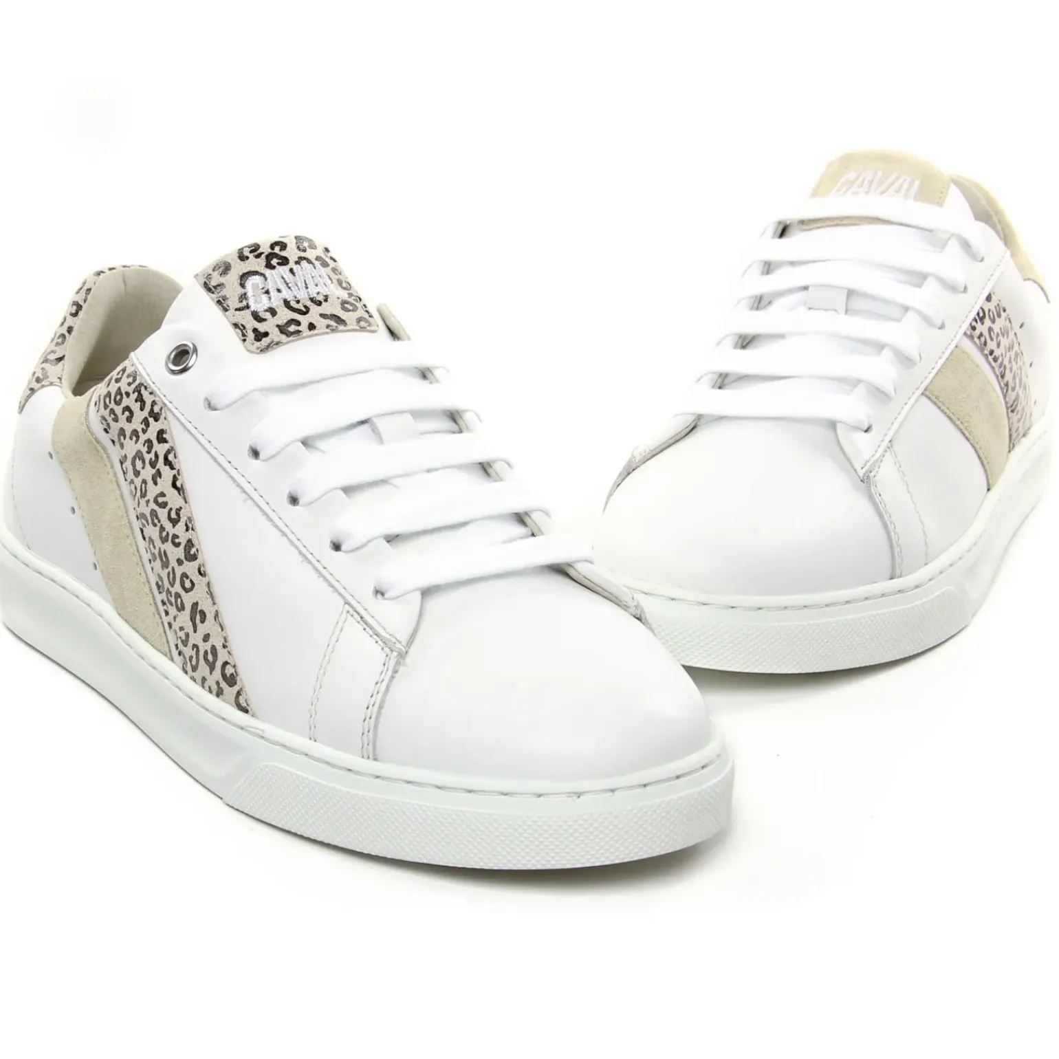 Baskets Mode Caval Bassla F Blanc Leopard