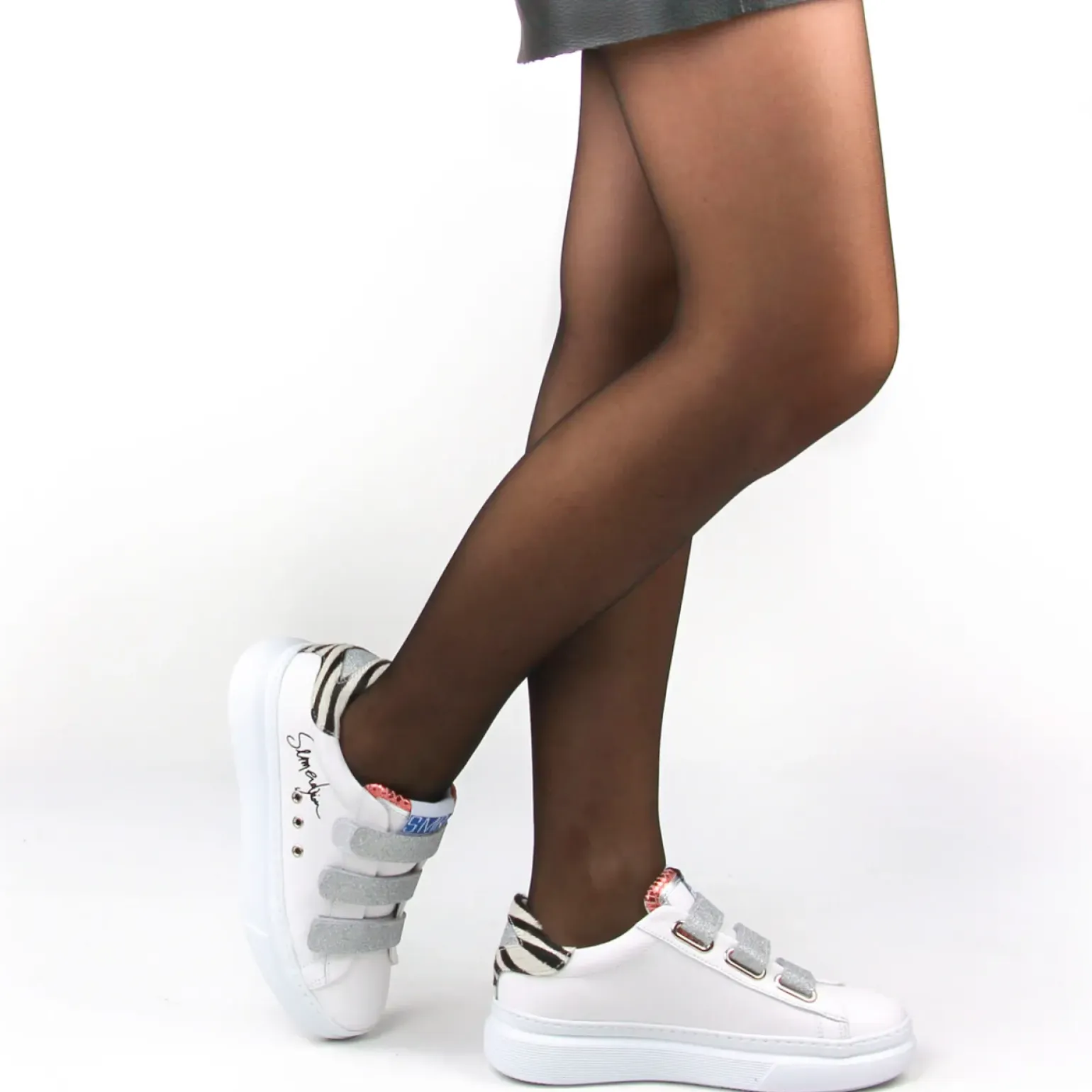 Baskets Mode Semerdjian Barry 6715 Blanc Zebre
