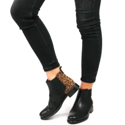 Boots Élastiquées Scarlatine Co77545 A Noir Cognac