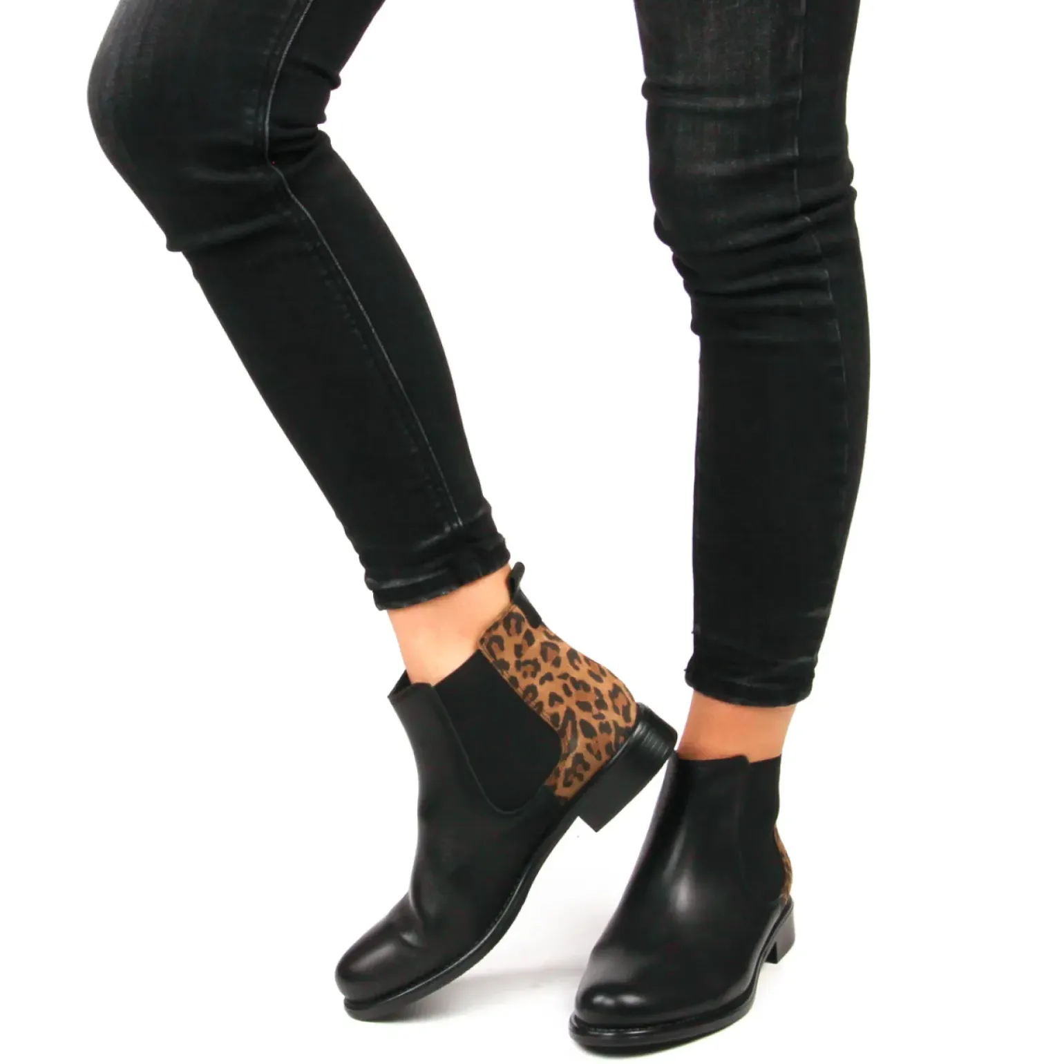 Boots Élastiquées Scarlatine Co77545 A Noir Cognac