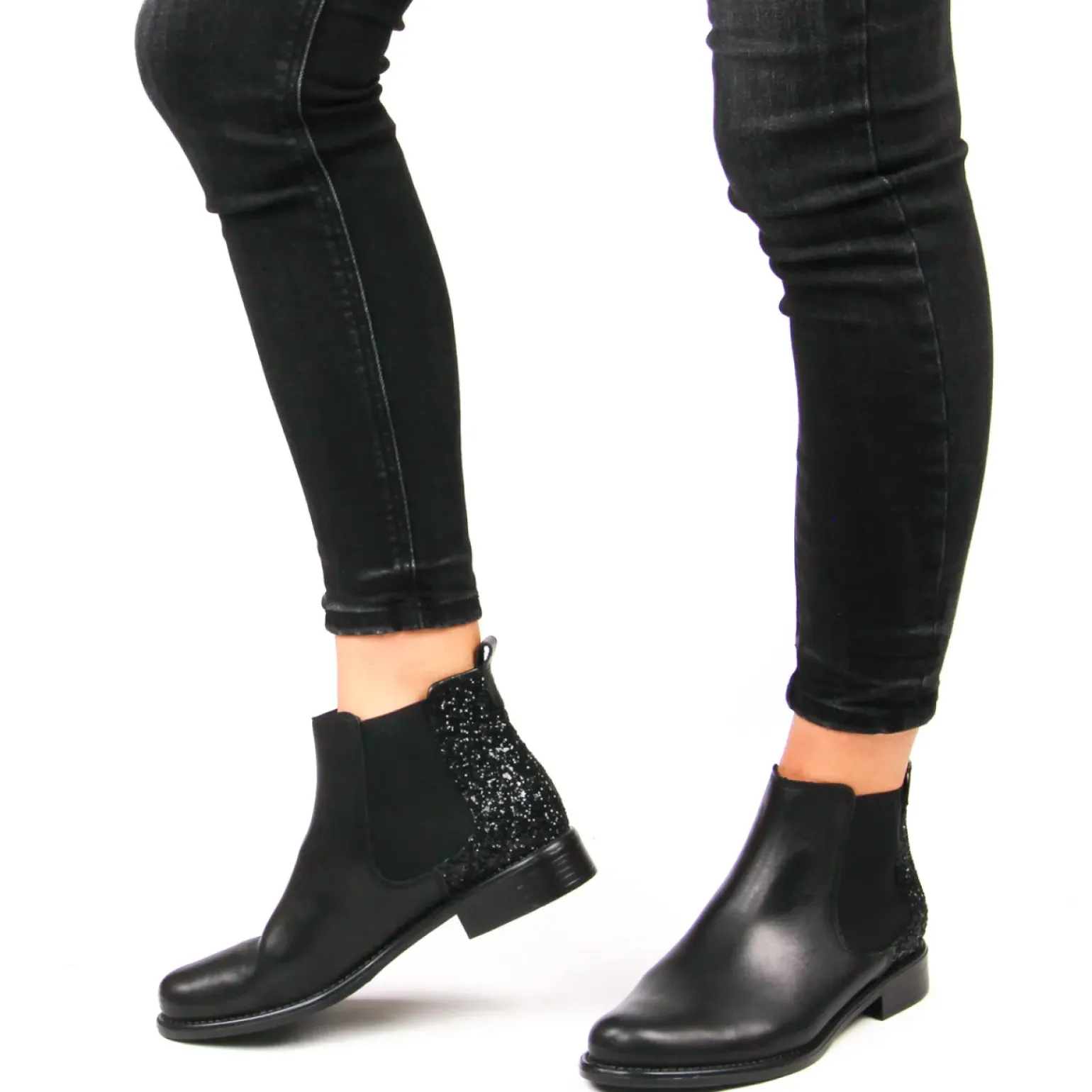 Boots Élastiquées Scarlatine Co77545 Noir Glitter