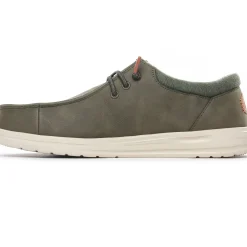 Chaussures Basses À Lacets Hey Dude Wally Classic 43352 Olive