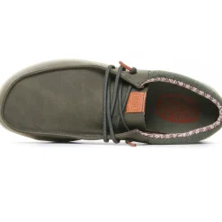 Chaussures Basses À Lacets Hey Dude Wally Classic 43352 Olive