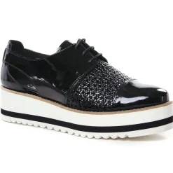 Derbys Compensées Scarlatine 22045La Noir Vernis