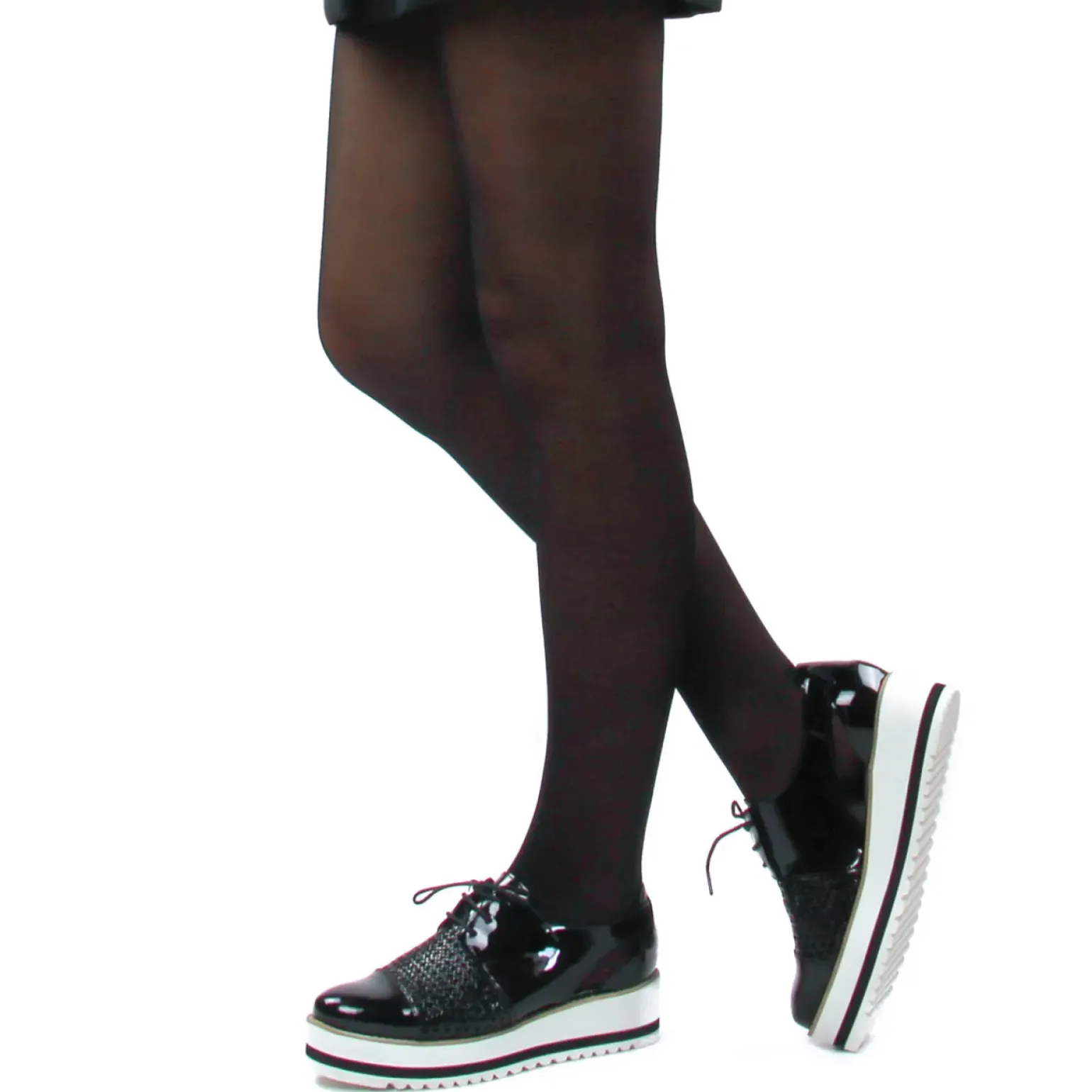 Derbys Compensées Scarlatine 22045La Noir Vernis