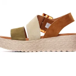 Espadrilles Compensées Eva Frutos 718 Militaire Beige