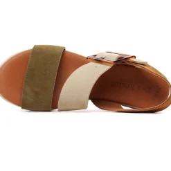 Espadrilles Compensées Eva Frutos 718 Militaire Beige