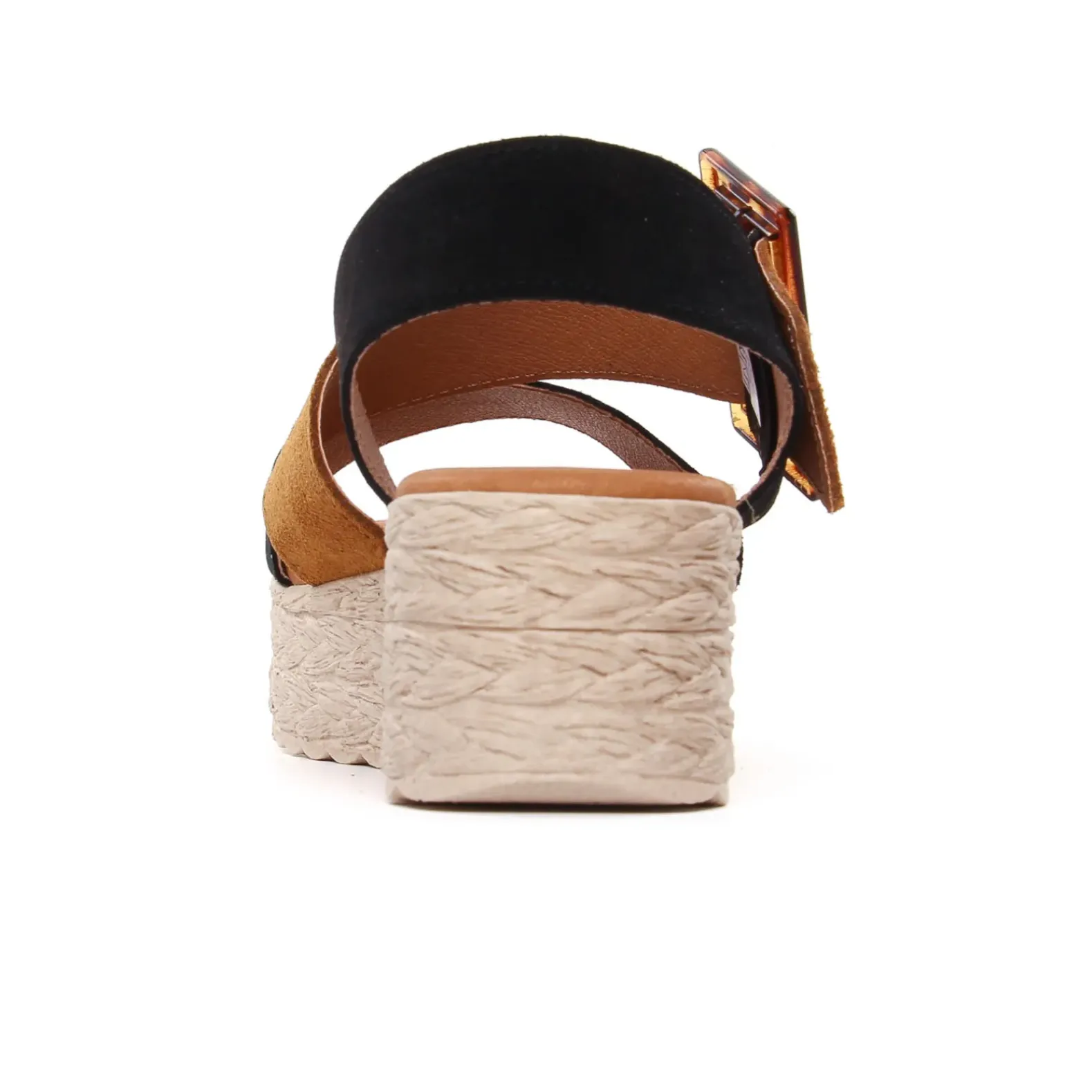 Espadrilles Compensées Eva Frutos 718 Noir Cuero