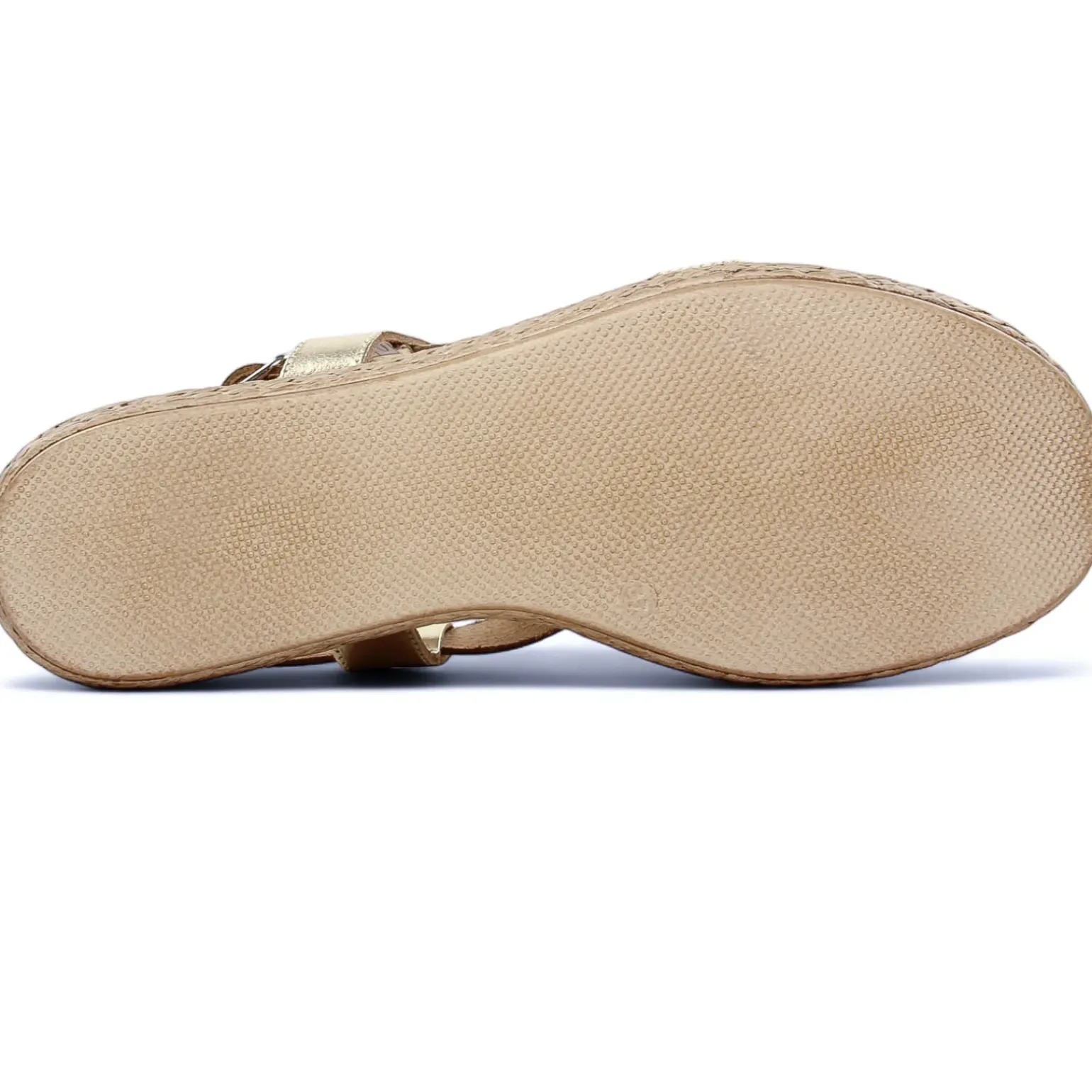 Espadrilles Compensées Eva Frutos 3708 Or Cuerda