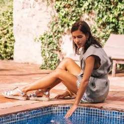 Espadrilles Compensées Toni Pons Emma Platine