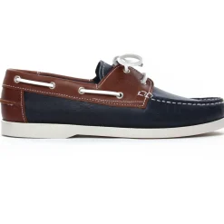 Mocassins Bateaux Yann Bolligen 1421 Marine Marron