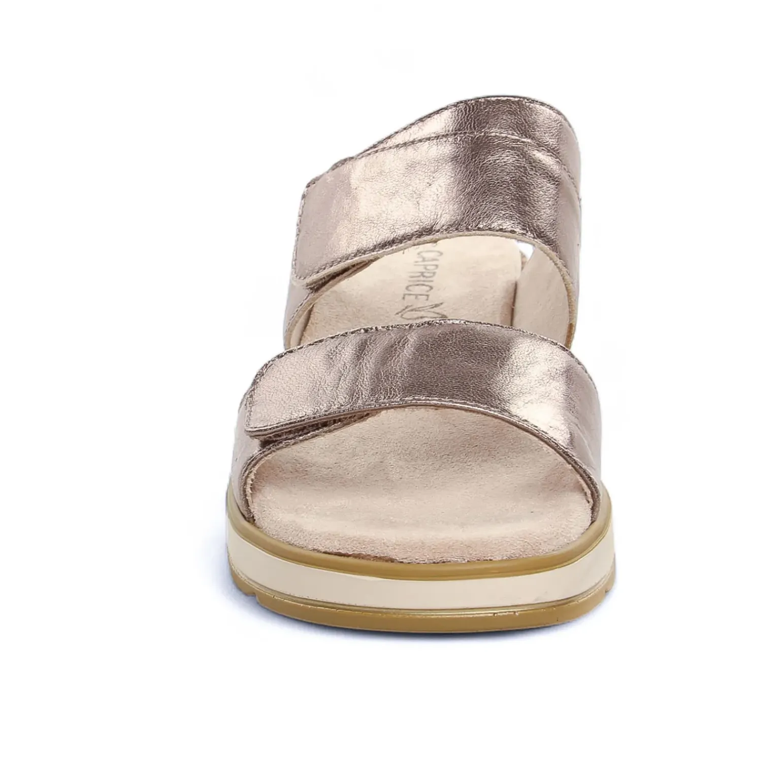 Mules Compensées Caprice 27250 Taupe Metallic