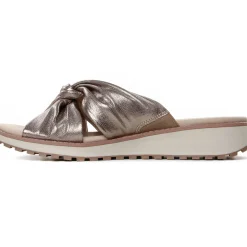 Mules Compensées Caprice 27202 Taupe Metallic