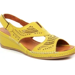 Nu-Pieds Compensés Altex Camila Jaune