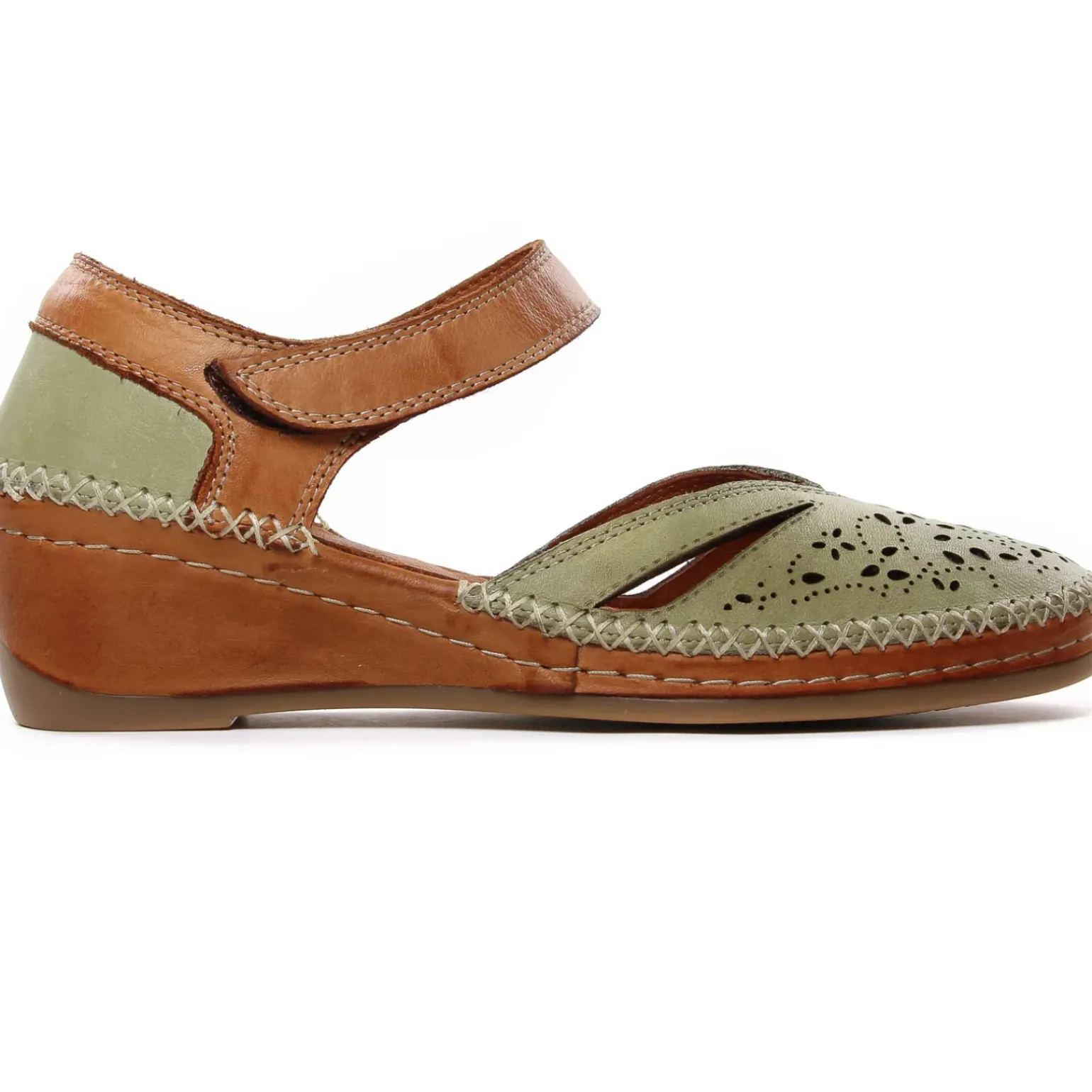 Nu-Pieds Compensés Altex Mirella Kaki Tan