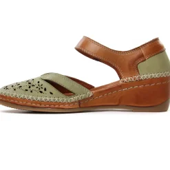 Nu-Pieds Compensés Altex Mirella Kaki Tan