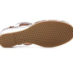 Nu-Pieds Compensés Altex Sylvette Blanc Brun