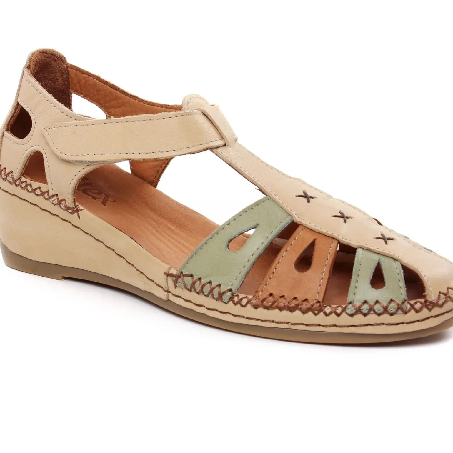 Nu-Pieds Compensés Altex Sylvette Brun Kaki