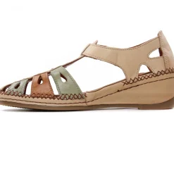 Nu-Pieds Compensés Altex Sylvette Brun Kaki