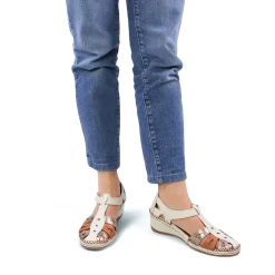Nu-Pieds Compensés Altex Sylvette Creme Tan