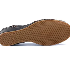 Nu-Pieds Compensés Altex Sylvette Noir Tan