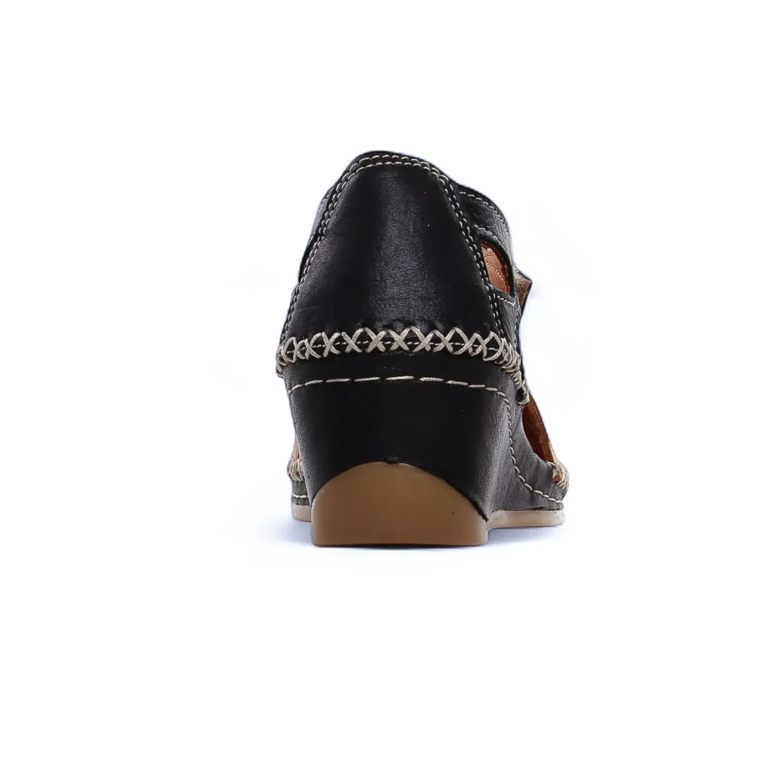 Nu-Pieds Compensés Altex Sylvette Noir Tan