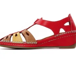 Nu-Pieds Compensés Altex Sylvette Rouge Tan