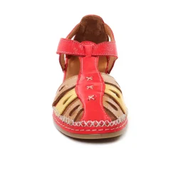 Nu-Pieds Compensés Altex Sylvette Rouge Tan