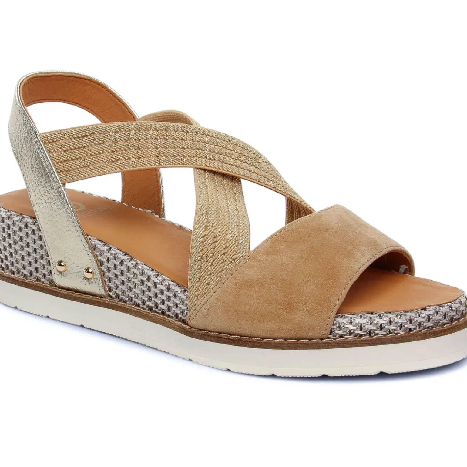 Nu-Pieds Compensés Fugitive Biscui Velour Tan
