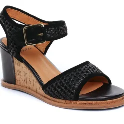 Nu-Pieds Compensés Fugitive Iroko Velour Noir