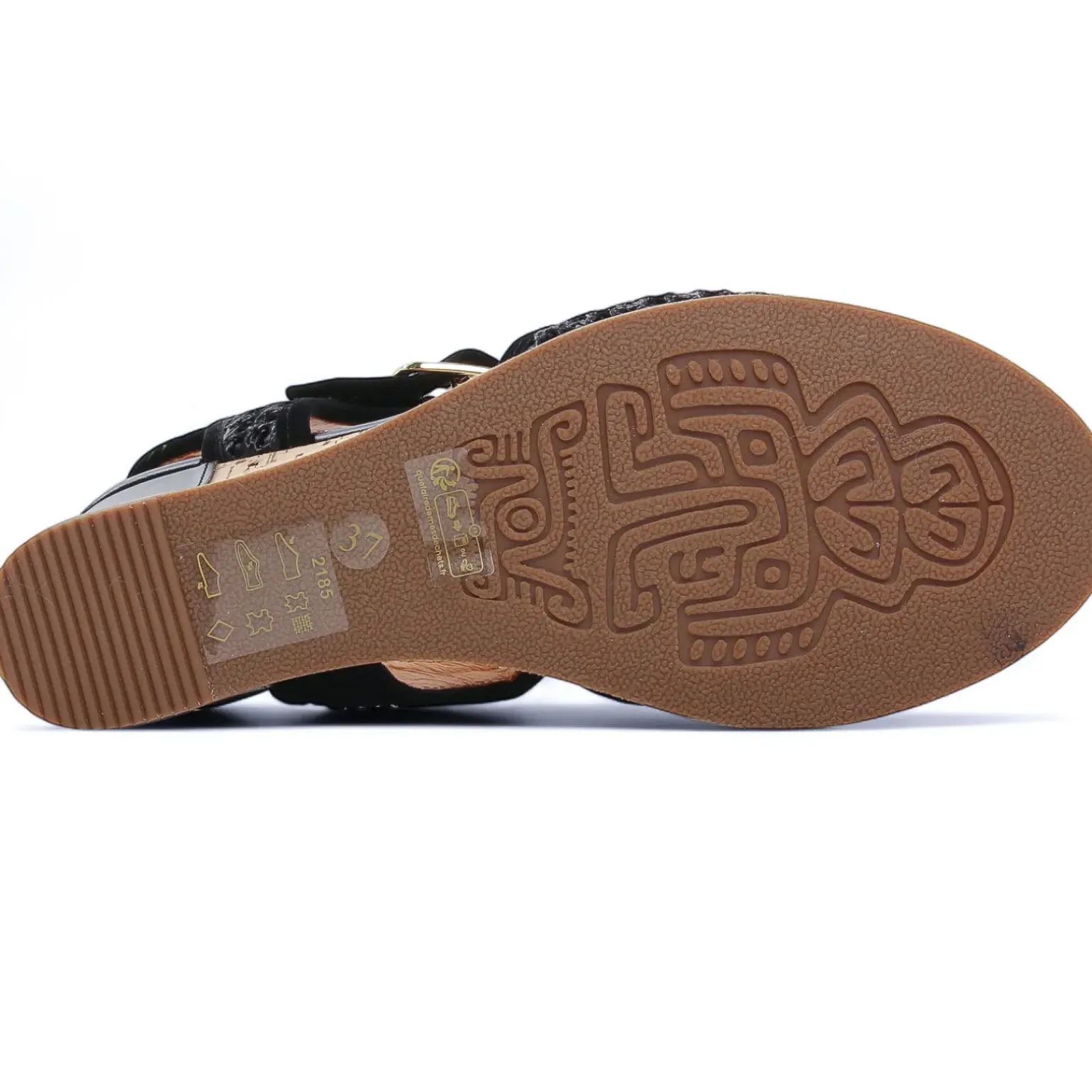 Nu-Pieds Compensés Fugitive Iroko Velour Noir