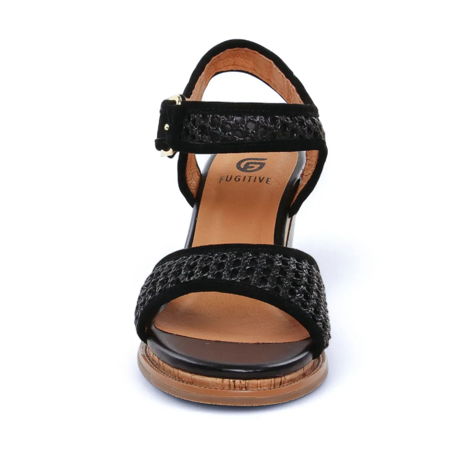 Nu-Pieds Compensés Fugitive Iroko Velour Noir