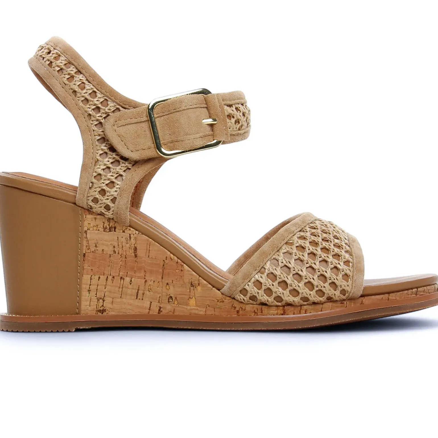 Nu-Pieds Compensés Fugitive Iroko Velour Tan