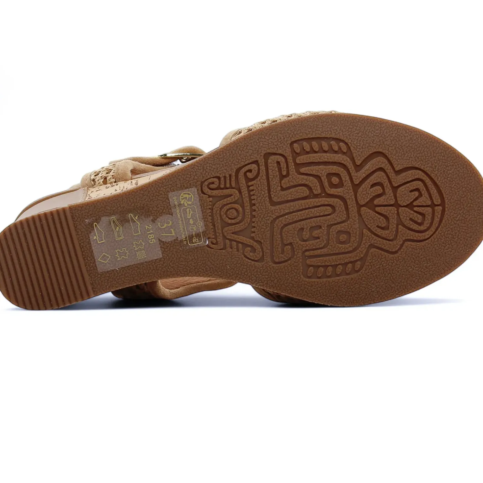 Nu-Pieds Compensés Fugitive Iroko Velour Tan