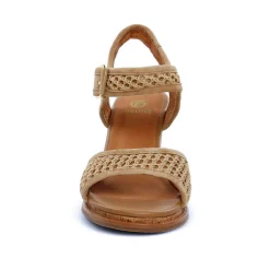 Nu-Pieds Compensés Fugitive Iroko Velour Tan