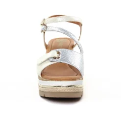 Nu-Pieds Compensés Mamzelle Patou Argent Ecru