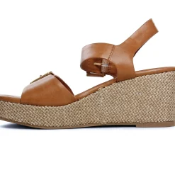 Nu-Pieds Compensés Marco Tozzi 28389 Cognac