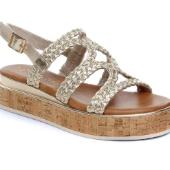 Nu-Pieds Compensés Marco Tozzi 28700 Gold