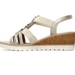 Nu-Pieds Compensés Remonte R6264-90 Muschel Beige