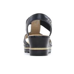 Nu-Pieds Compensés Rieker 67498-00 Black Lightgold