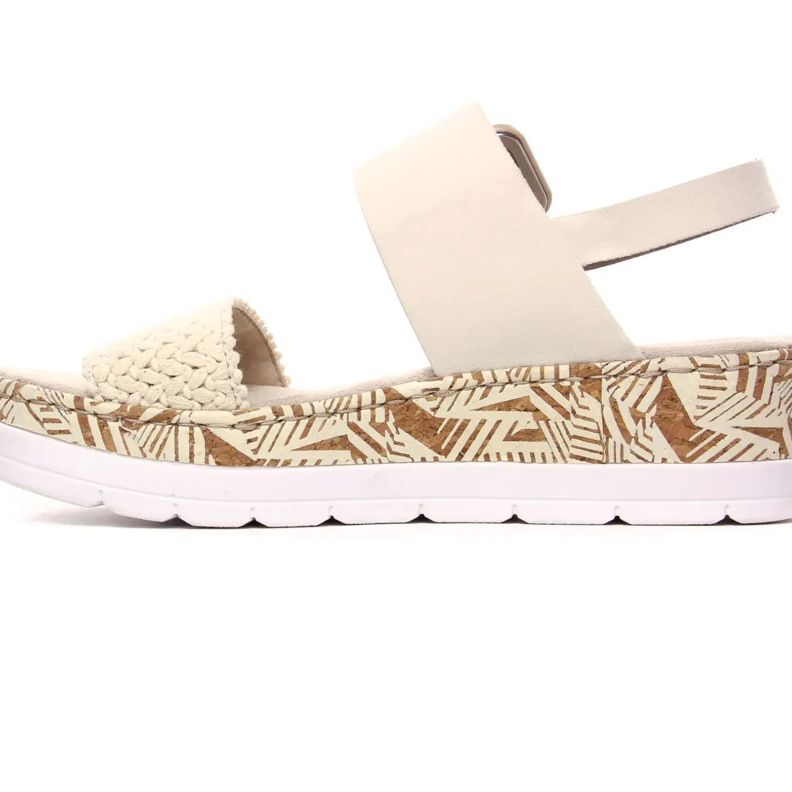 Nu-Pieds Compensés Rieker V3950-61 Creme Porcelaine