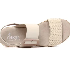 Nu-Pieds Compensés Rieker V3950-61 Creme Porcelaine