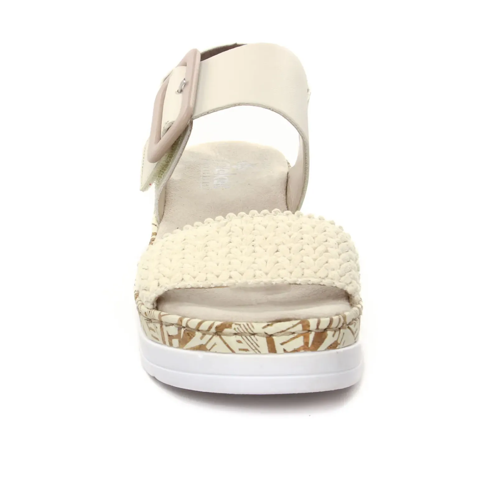 Nu-Pieds Compensés Rieker V3950-61 Creme Porcelaine